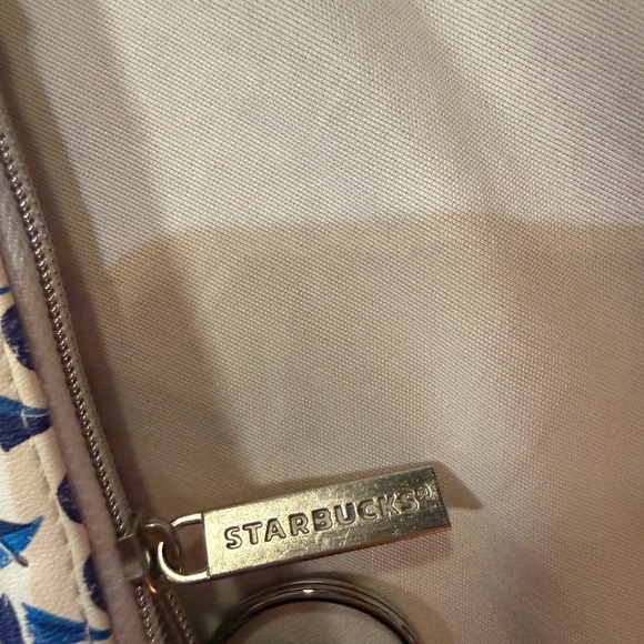Starbucks White and Blue Pouch with Keyring - Picture 3 of 3